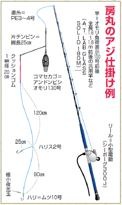 房丸のアジ仕掛け例