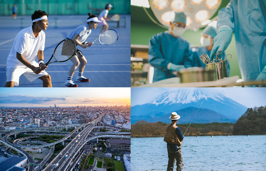 テニス・医療・車・釣りの写真