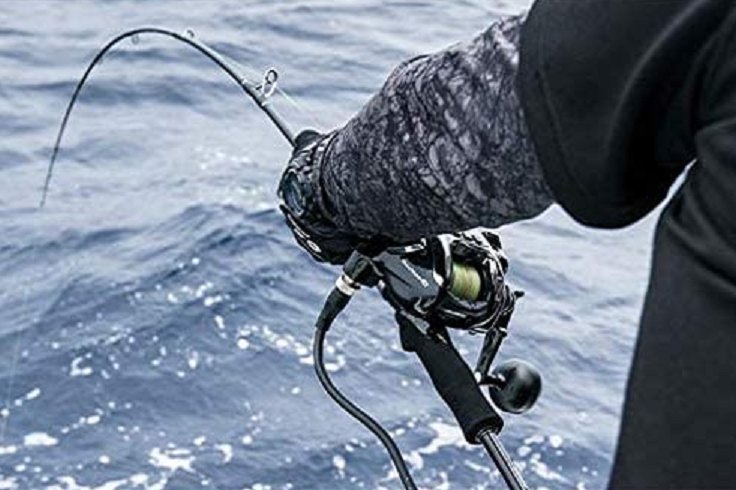 ロッドとリールのアップ写真