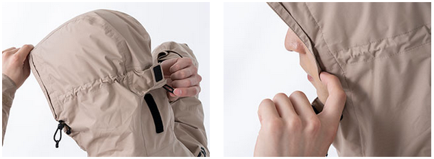 レインスーツのアップ写真