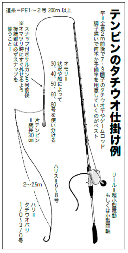 テンビンのタチウオ仕掛け例