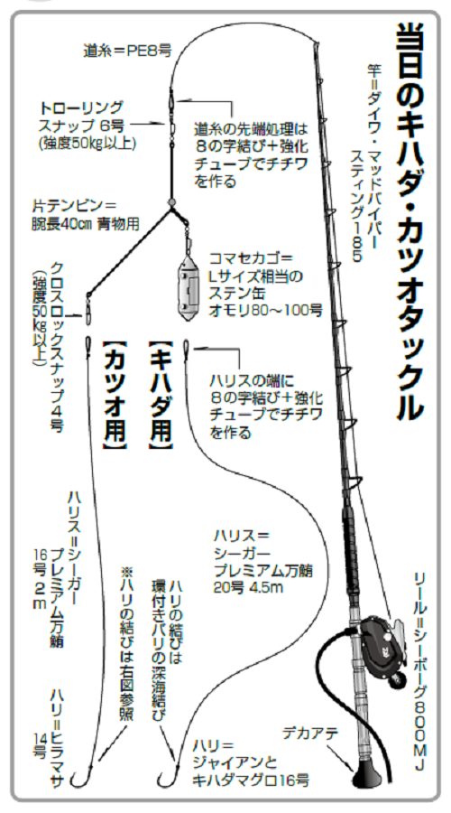 当日のキハダ・カツオタックル