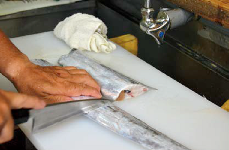 さばいている様子