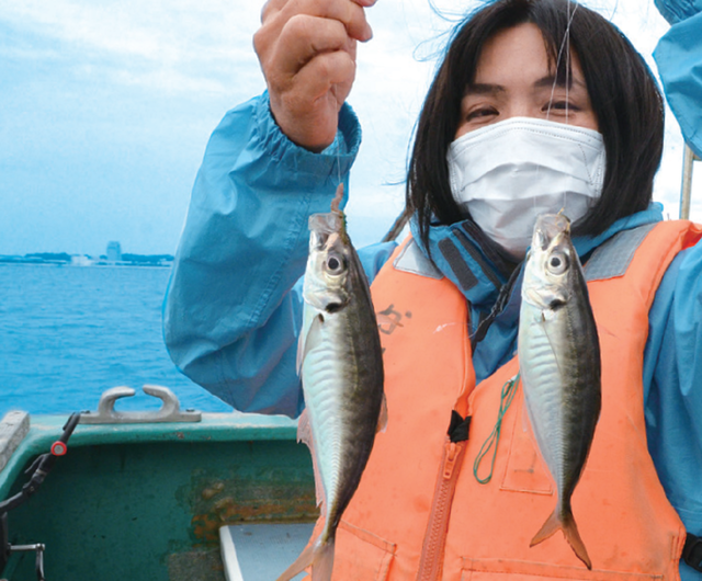 ライトでも釣果はズッシリ。おいしい金アジ釣れてます